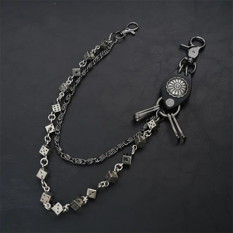 Mens Motorcycle KeyChain Jean Biker Wallet Belts Chain Skull Charm Leather Gothic Rock Pants Trousers Waist Key Mens 250122