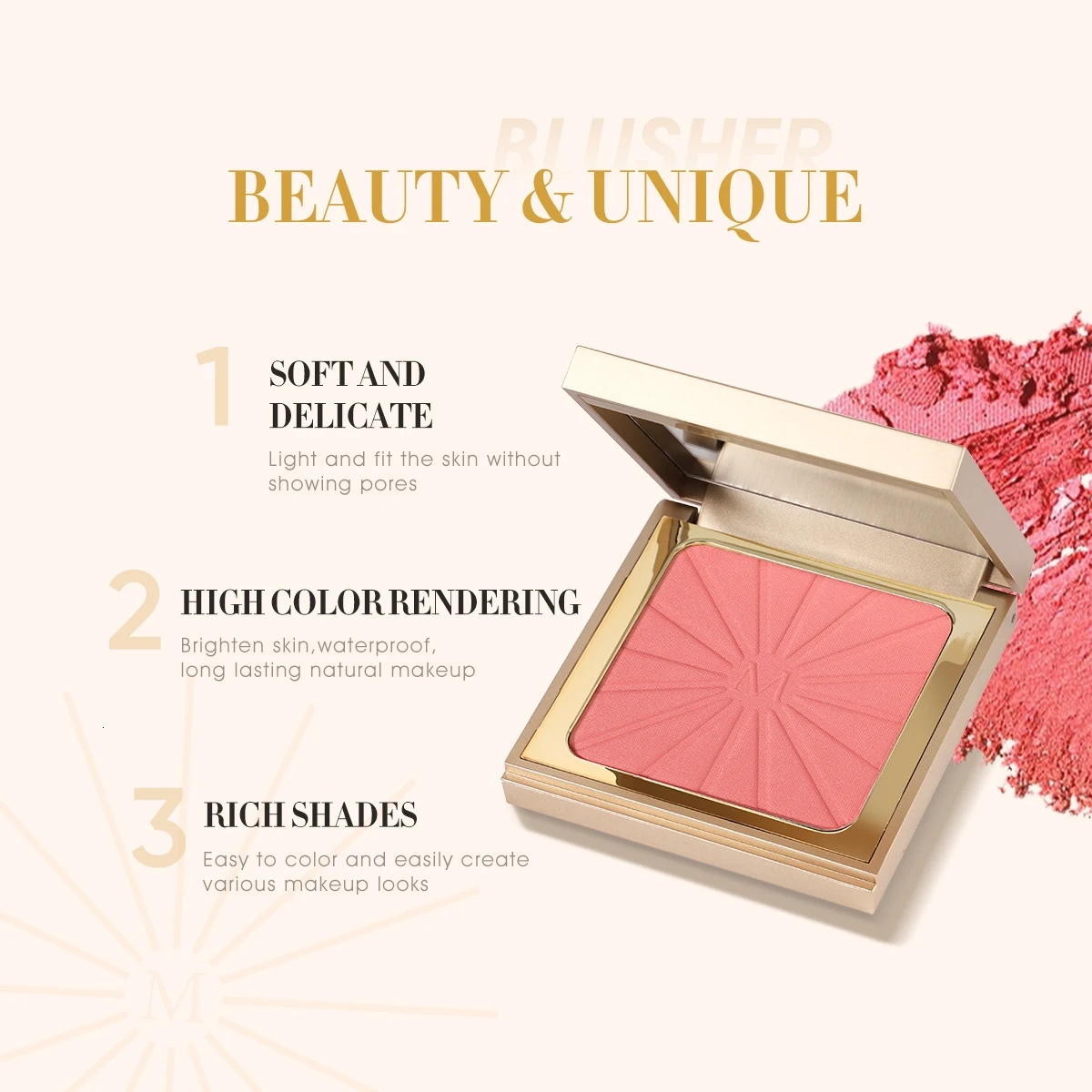 IMAGIC 8-Color Face Blush Highlighter Palette Natural Cheek Pigment Rouge Highlighter Brighten Long-Lasting Makeup Cosmetics 250121