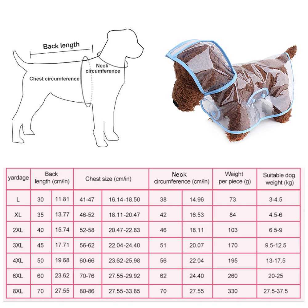 L-8XL Large Size Dog Raincoat Waterproof Transparent Thickened Big Dog Raincoat Cloaked To Prevent Water Seepage Rain CoatXJ250121
