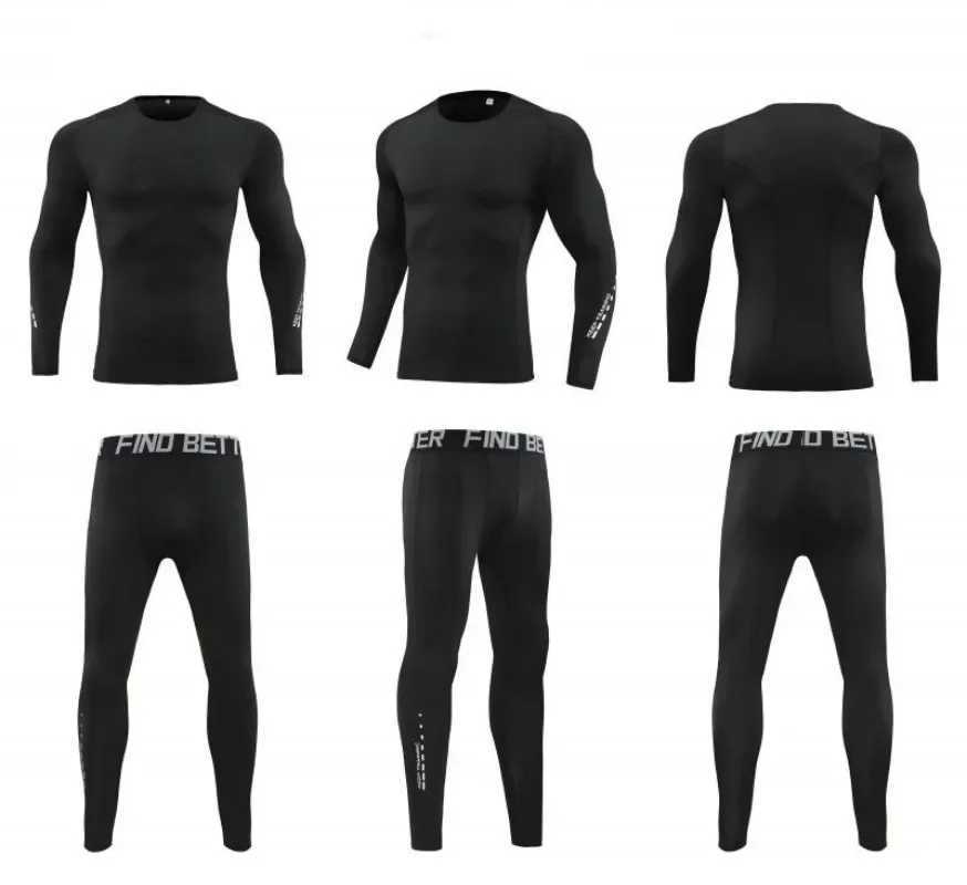 Mens compression sportswear fitness clothing tight fitting exercise jogging fitness clothing running fitness clothing X250129