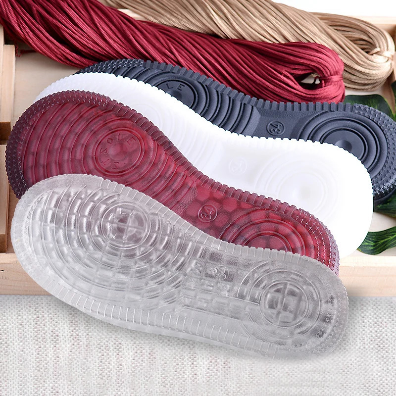 1 Pair Soft Rubber Soles Hand-woven Hook Line Soles Anti-slip Shoe Patch Durable Repair Replacement For Boot Shoes 250121
