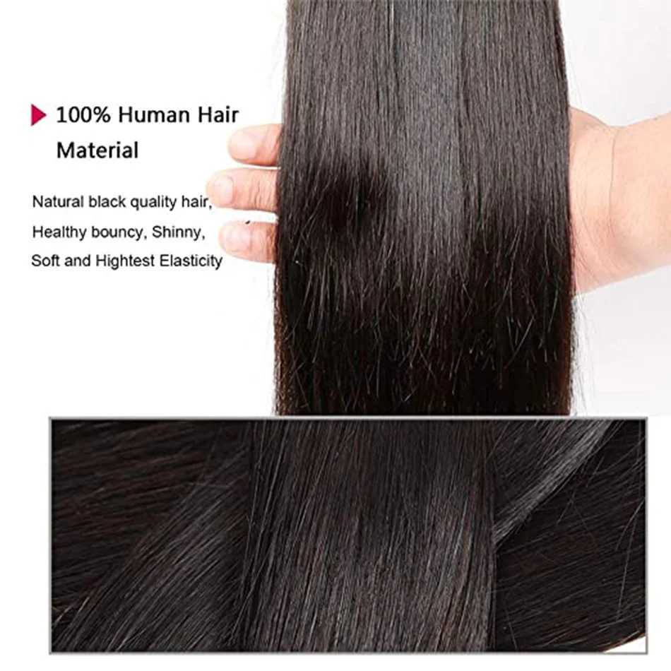 MEODI HAIR Hair extensions Straight Bundles 30 40inch Brazilian Hair Weave Frontal 4x4 13x4 13x6 Hd 3 Bundles With Clo HumanXJ250120