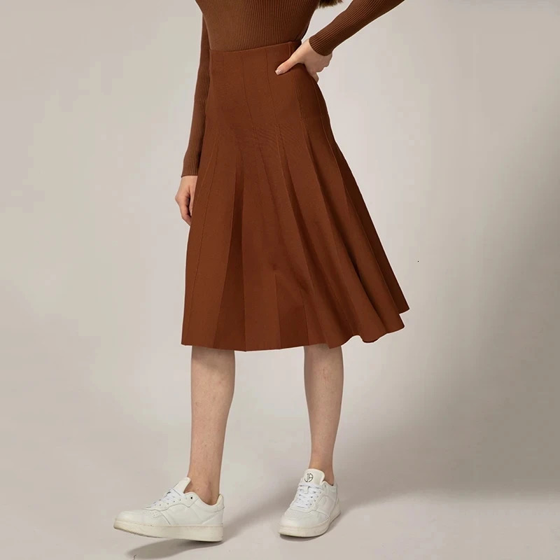Elegant Woman Clothing Skirts Loose Knitting Skirt Women Autumn Knitted Female Black Knit Clothes Outfits Spring 250121