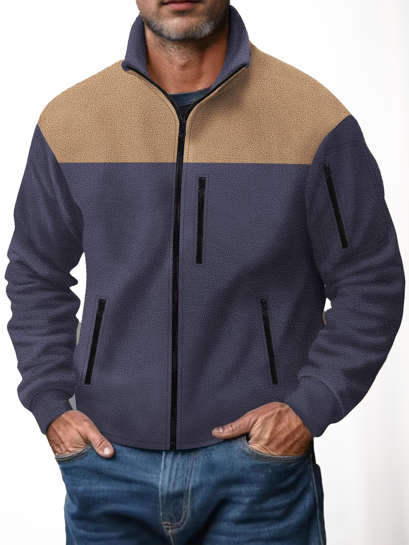 Streetwear Sweatshirts for Men Fleece Unisex High Quality Drop Shoulder Oversized Cardigan Hoodie