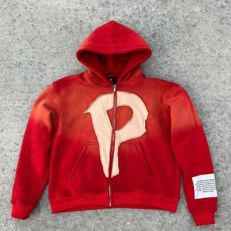 Y2k Harajuku Hip Hop Alphabet y Women Zipper Hoodie Gothic Sportswear Retro Street Wear Men and 250122