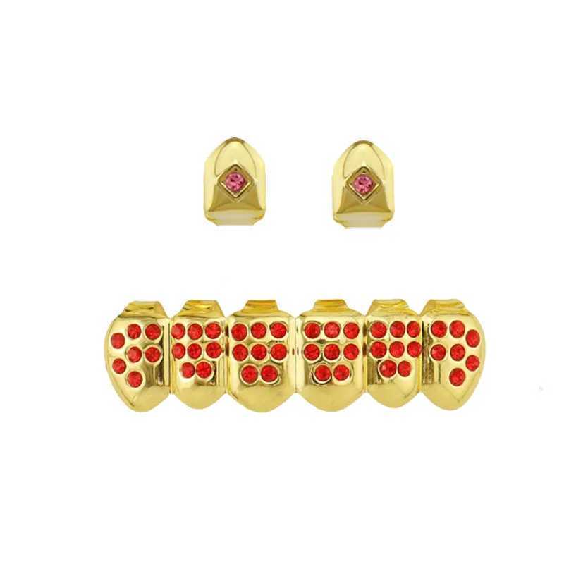 Iced Bling Teeth Caps Grillz Cubic Zircon Micro Pave Top Bottom Charm Grills For Men Women JewelryXJ250114