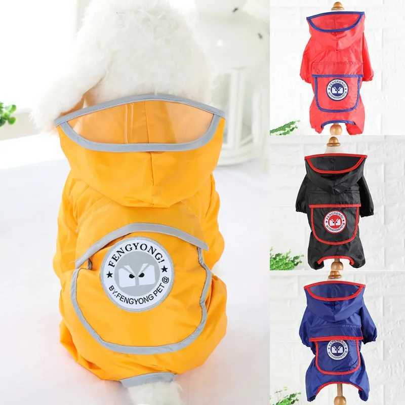 Reflective Rain Coat Pet Dog Waterproof Raincoat Jumpsuit Hooded Waterproof Jackets Small Dog Outdoor Clothes Pet SuppliesXJ250121