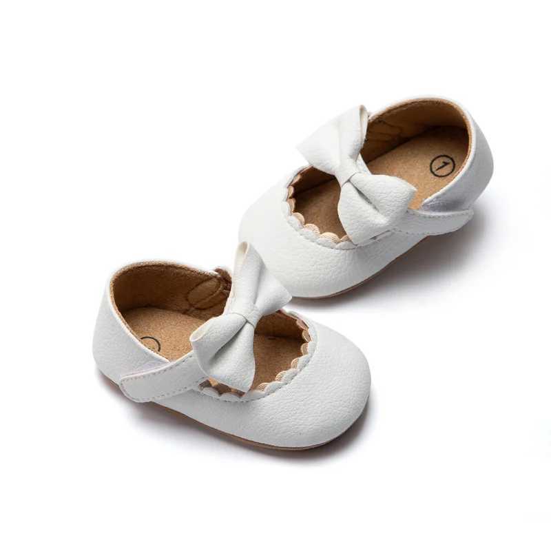 2023 New Baby Shoes Infant Princess Dress Shoes Non Slip Rubber Flat Soft Sole PU First Walkers Newborn Baby Girl Accessories X250129