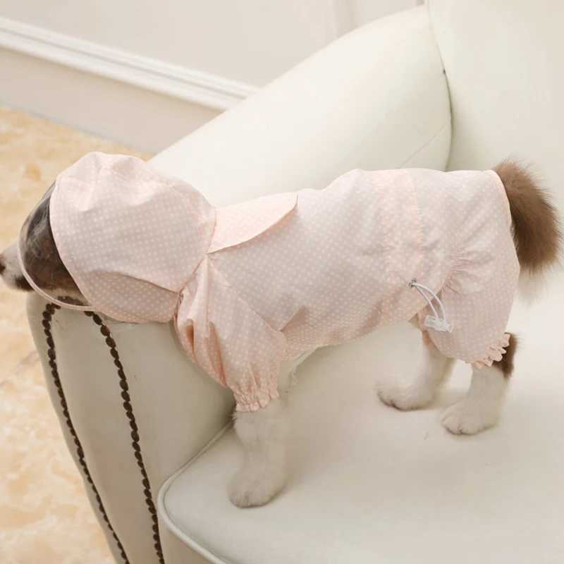 Waterproof Pet Dog Jumpsuit for Small Medium Dogs Dot Print Puppy Cat Raincoat Dachshund Pomeranian Overalls mascotas Rain CoatXJ250121