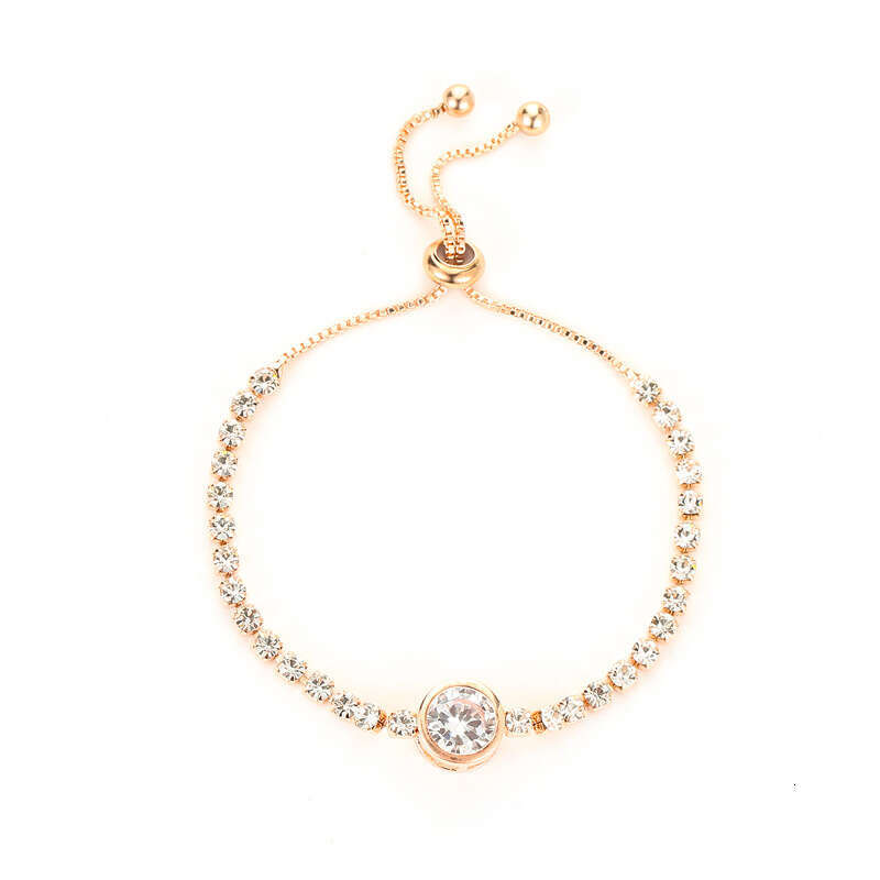Fashion Rose Gold Love Zircon Versatile High end Alloy Dia Set Women's Bracelet