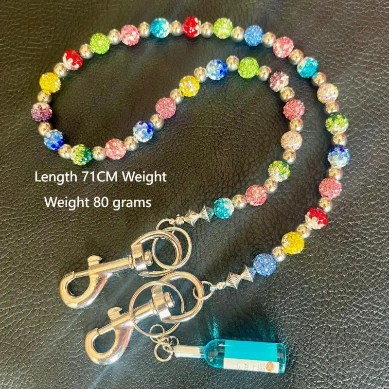 denim accessories multi color pants chain fashionable sparkling pearl mens and womens body decoration chain 250122