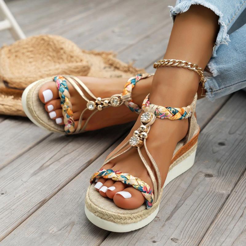 Hot Sandals 2025 Summer New Women Wedges Fashion Designer Shoes For Bohemian Platform Casual Outdoor