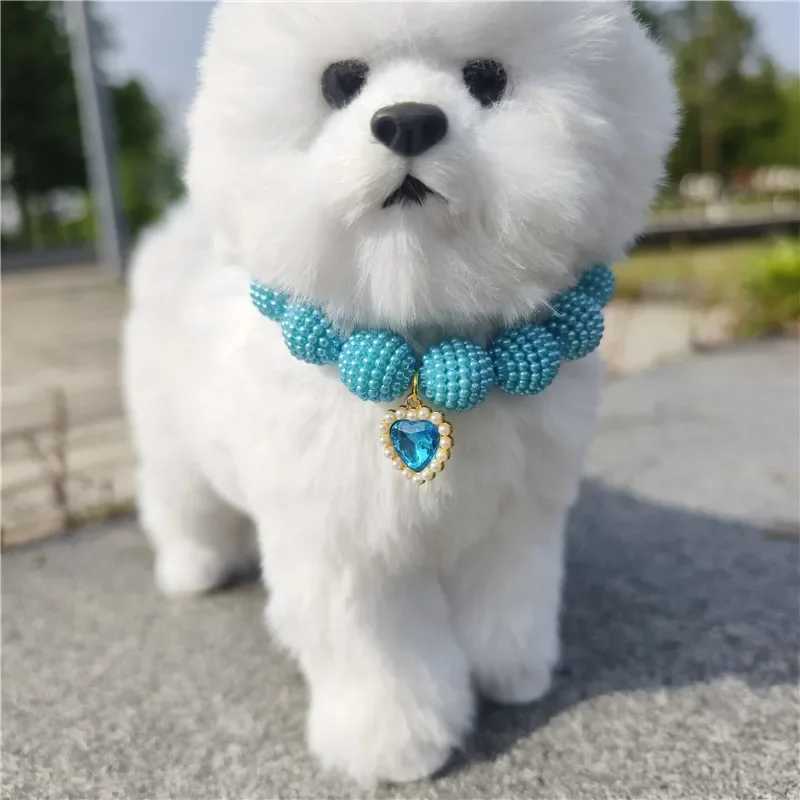 Hot Sale High-end Colorful Personized Pearl Pet Collar Adjustable Neck Necklace for Puppy Cats Dogs Wedding Party Pet Supplies X250129