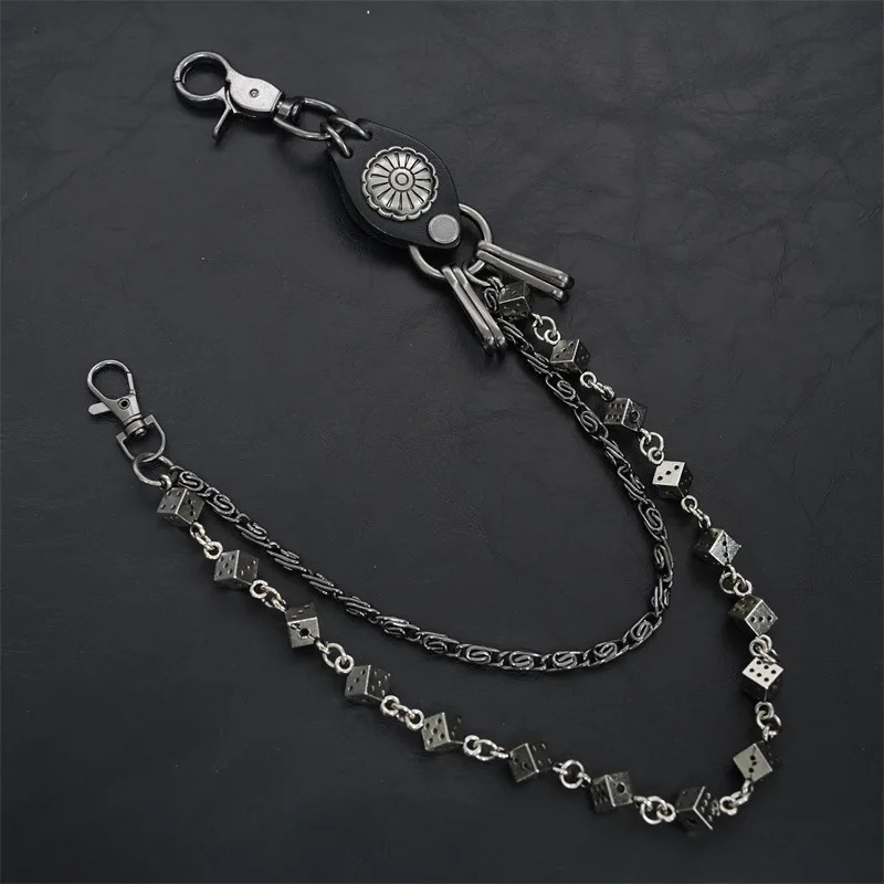 Mens Motorcycle KeyChain Jean Biker Wallet Belts Chain Skull Charm Leather Gothic Rock Pants Trousers Waist Key Mens 250122