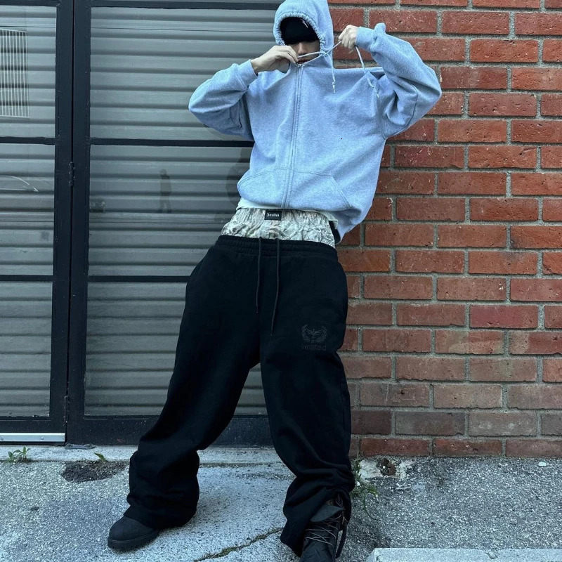 Y2K Harajuku casualwear fashionable cotton camouflage double waist American style emo men women streetwear vintage joggers pants 250116