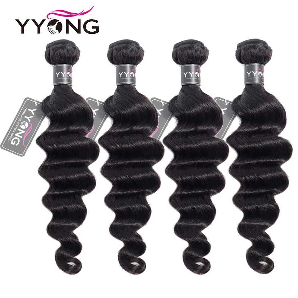 Yyong Loose Deep Wave Bundles With 6x6 Lace Clo Brazilian Remy Human Hair Bundles With Clos 3/4 Bundles With CloXJ250120