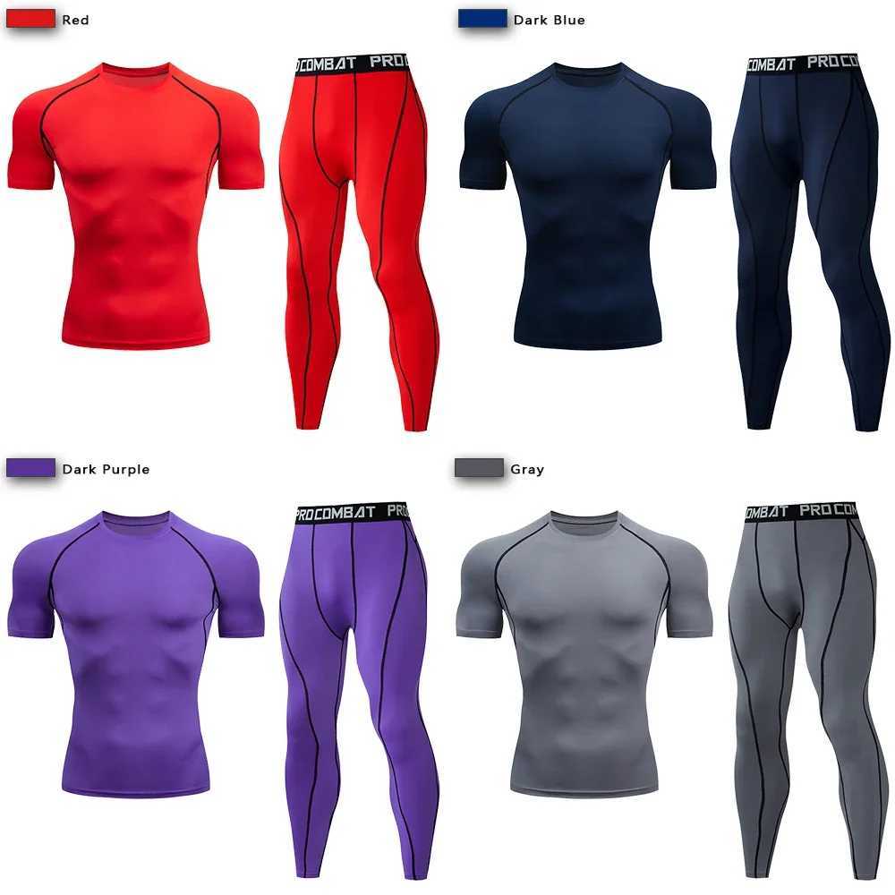 Mens Compression Sport Suit Quick Dry Running Set Clothing Sports Outdoor Joggers Training Gym Fitness Tracksuit Sportswear Kit X250129