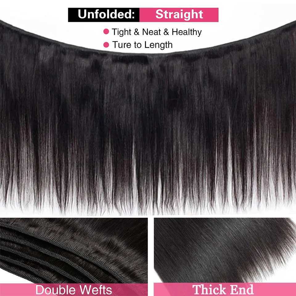 YYong Brazilian Straight Hair 4 Bundles With Frontal Remy Human Hair 13x4 Ear to Ear Lace Frontal Clo With BundlesXJ250120