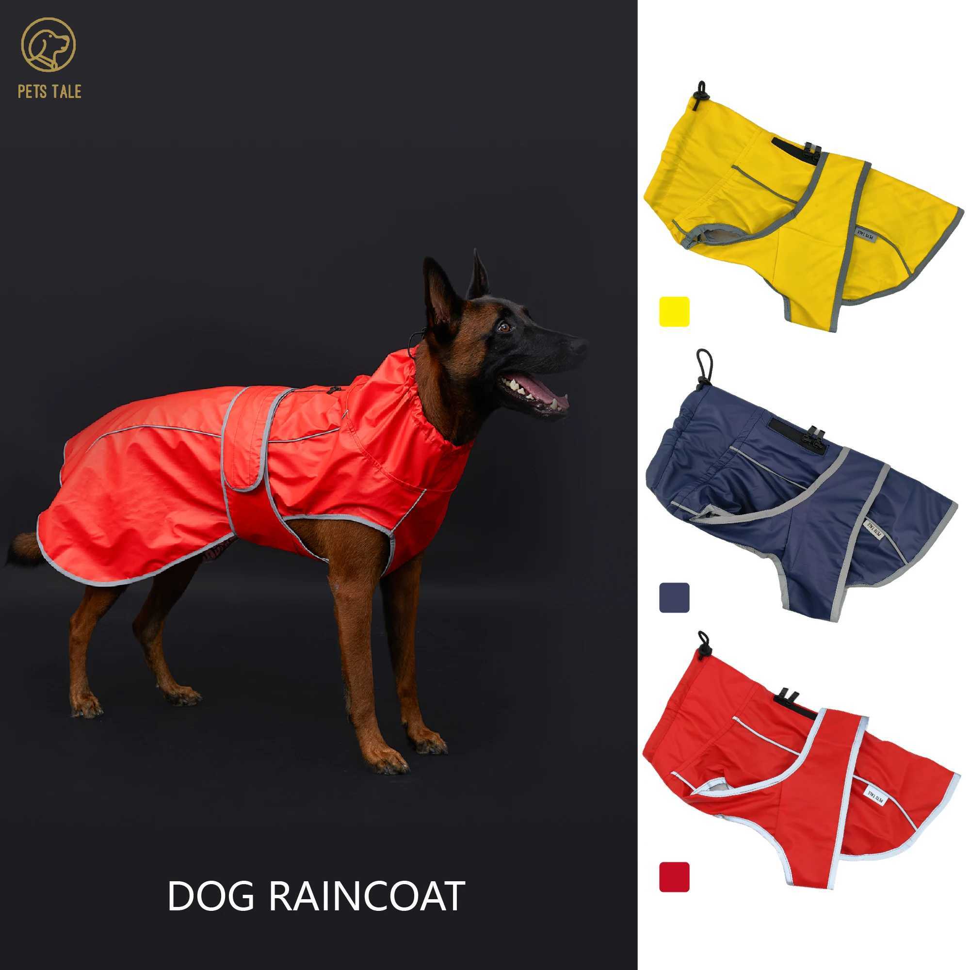 Waterproof Dog Raincoat with Reflective Strips and Adjustable Hood - Red Yellow Navy BlueXJ250121