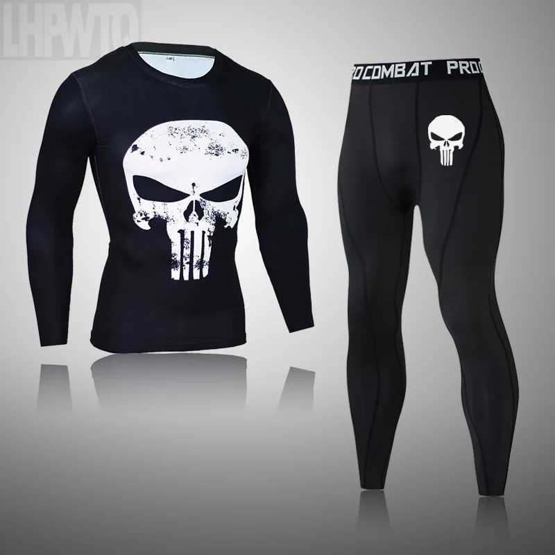 Running Mens Thermal Underwear Underpants Kit Sports Compression Clothing Tracksuit For Men Fitness Slim Joggers Base Layer Set X250129
