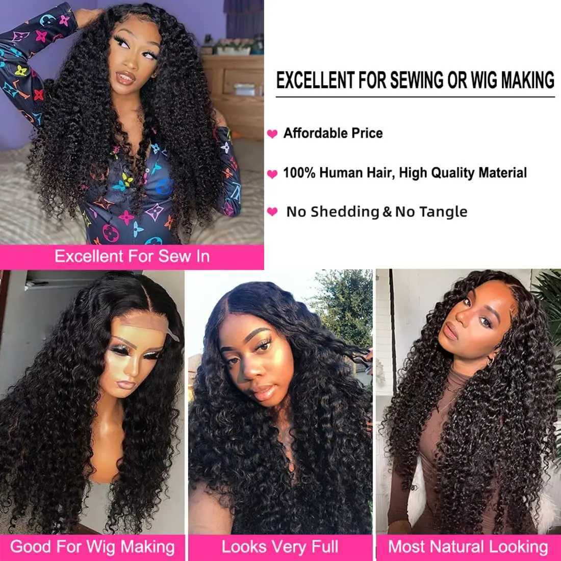 Deep Wave Bundles with Clo Human Hair 3 Bundles with 4x4 Lace Clo with Baby Hair Pre Plucked Free Part Natural Color #1BXJ250120