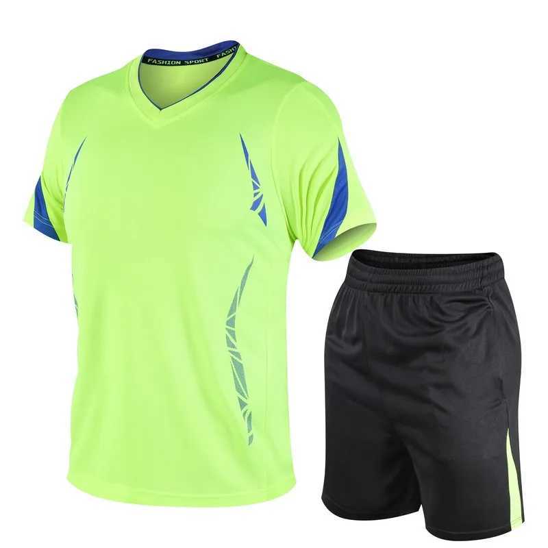 Sports suit mens summer fitness short sleeve T-shirt mens fast drying clothes running loose casual Sportswear large X250129