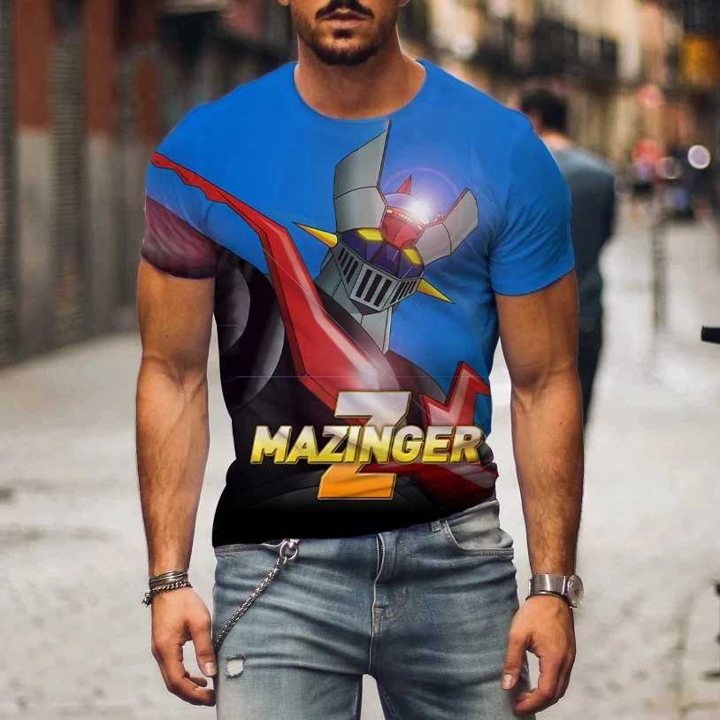 Hot Sale Mazinger Z T Shirt For Men Anime Robot 3D Print Short Sleeve T-shirts Women Fashion Streetwear Harajuku Kids TopsXJ250117