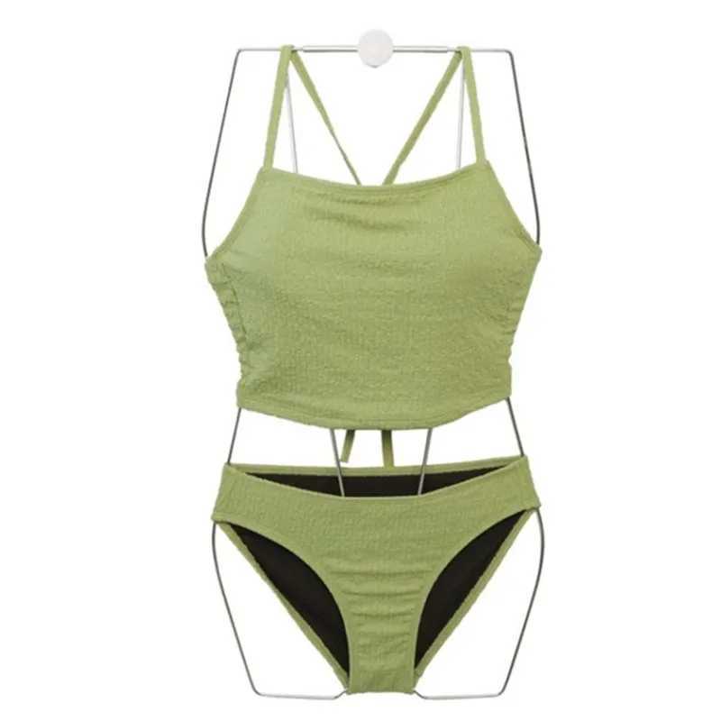 New Green Bikinis Korean Two Pieces Swimsuit Women Swimwear Beach Wear Bathing Suits Black Brazilian Bikini Set Pool Bather 2024XJ250120