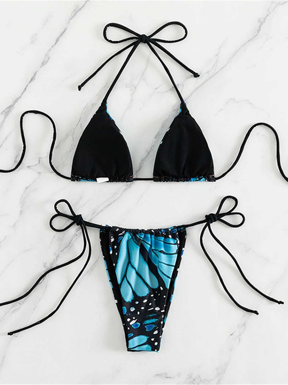 Sexy 4 Colors Printed Halter Padded Bikini Fe Swimsuit Women Swimwear Two-pieces Bikini set Bather Bathing Suit Swim K4910XJ250120