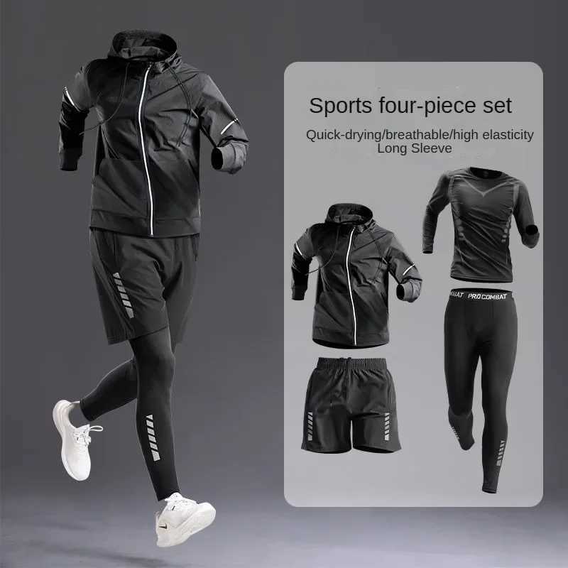 All season mens sportswear set/set - track and field clothing for running cycling fitness and hiking gym mens clothing jogging boxing 5 pieces X250129