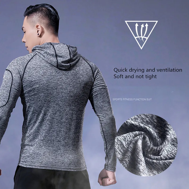 Sport Jackets For Men Sweatshirts Sports Running Breathable Man Compression Hoodies Coat Cover Shirts 250122