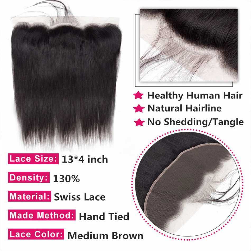 Bone Straight Bundles With Clo Brazilian Hair Weave Bundles With Clo 30 Inch Naturel Hair Bundles with Lace Frontal HairXJ250120