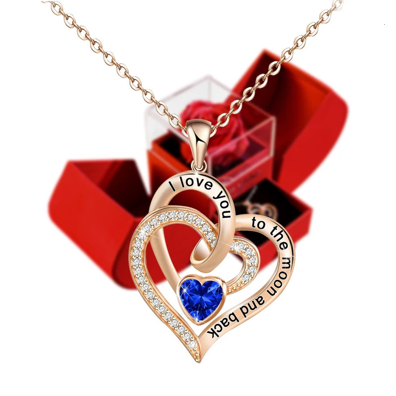 Valentines Day Jewelry Pendant Necklace /w Soap Forever Rose Gift Box Mothers Day Necklace Jewelry Gifts for Girlfriend Women 250110
