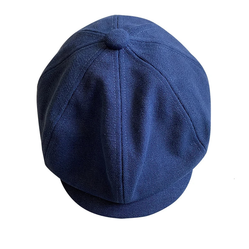 Men Vintage Cotton Bakerboy Caps sboy Hat Spring and Autumn Women Lightweight Breathable Flat Beret Hats Blue Grey BJM53 250118