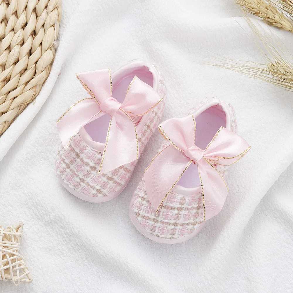 Baby Girls Toddlers Prewalkers Flower Footwear Bow Shoes Infant Soft Bottom First Walkers 0-18M Anti-slip Toddler Shoes X250129