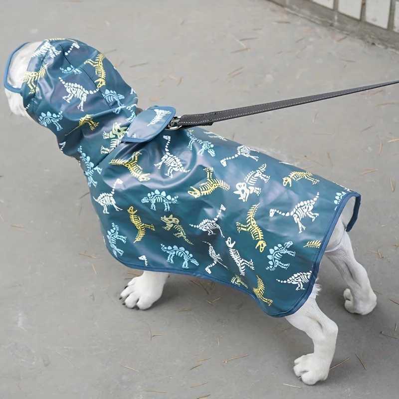New Cute Dinosaur Dog Raincoat Dog Clothes Corgi Teddy Golden Hair Ins Pet RaincoatXJ250121