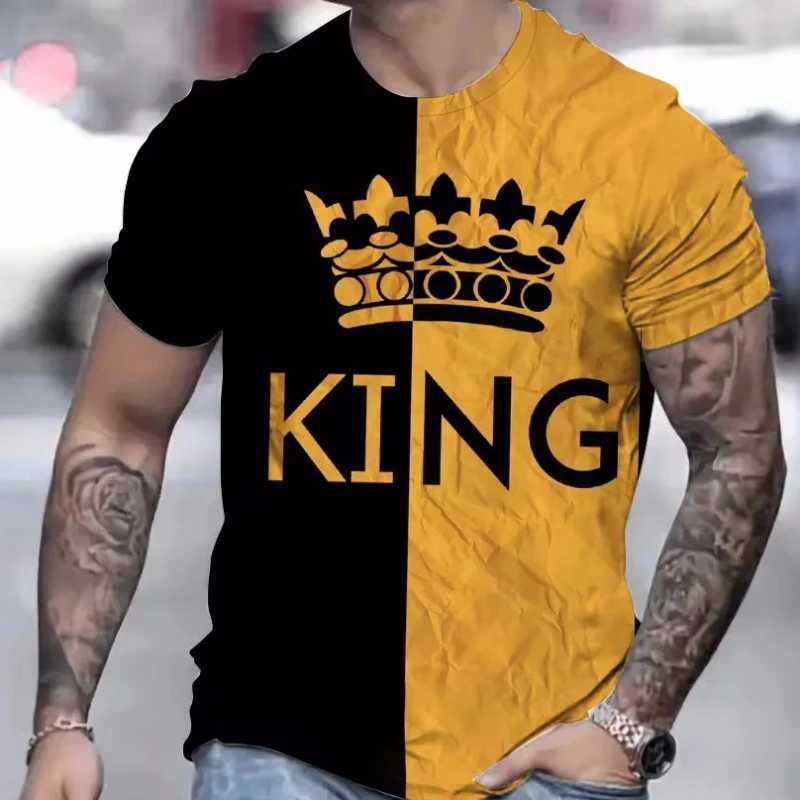 3d King Print Mens T-Shirt Summer Casual Short Sleeve Tees Top Fashion Street Oversized Mens Vintage T-Shirts For MenXJ250117