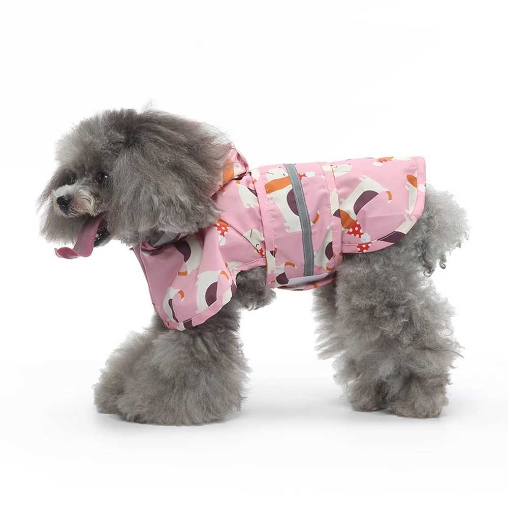 Pets Dog Clothes Waterproof Dog Raincoat Jumpsuit For Medium Large Dogs Hooded Raincoats Reflective Strip Dogs Rain Coat XS-4XLXJ250121