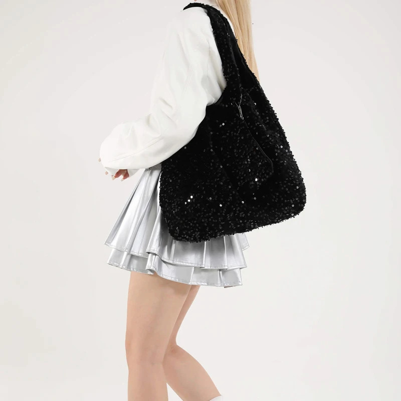 Tote Bag for Women Slouchy Handbag Trendy Hobo Bag Fashion Sequin Shoulder Bag er Underarm Bag for Travel Shopping 250122
