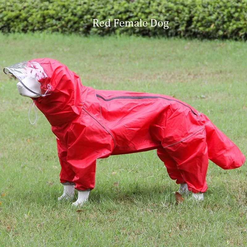 Dog Raincoat 1PC Multi-color Windproof and Waterproof Double Layer with Hood Rain Poncho Outdoor Large Medium Dog Pet SuppliesXJ250121