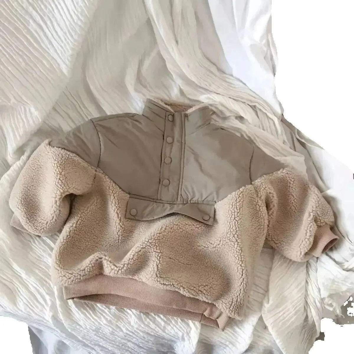 Children Girls Lamb Wool Stitching Coat Pullover Autumn Girls Velvet Jackets Winter Fashiopn Kids Winter Thicked Warm Sweatshirt 250114