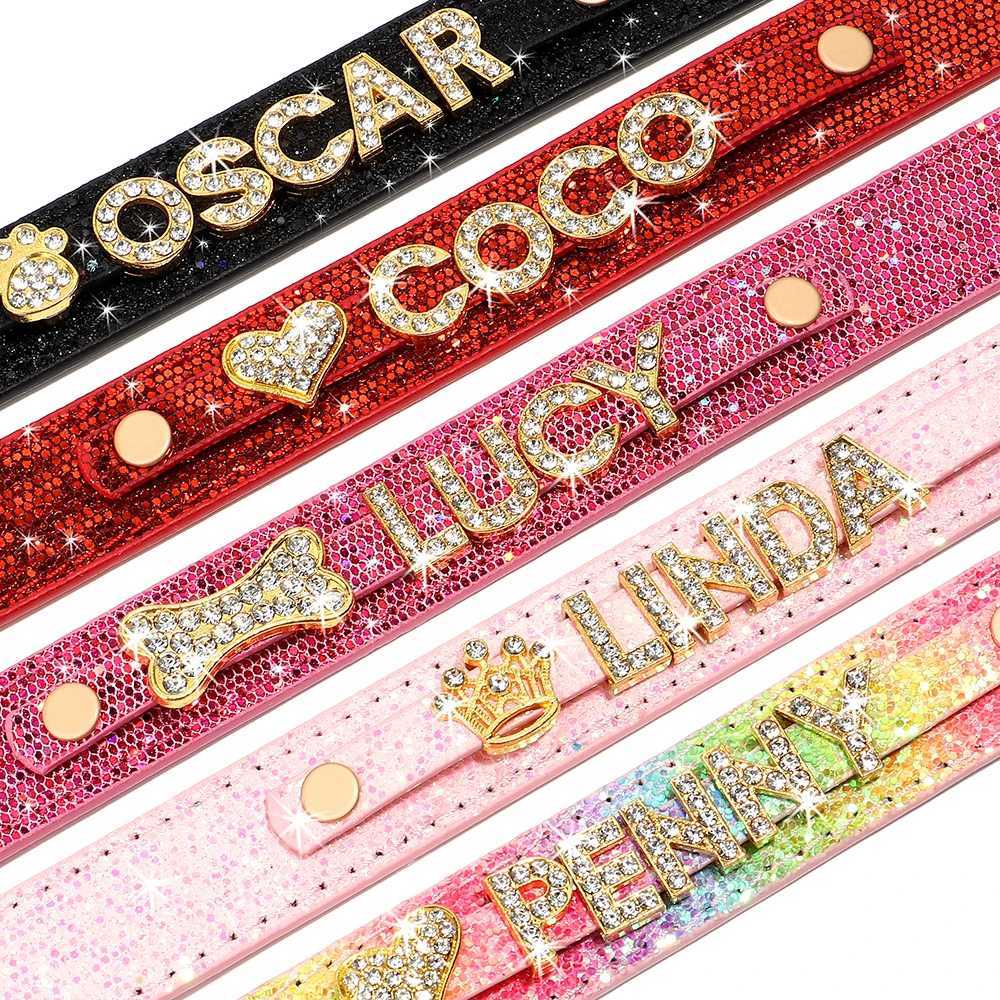 Sparkling crystal small dog collar personalized rhinestone small dog collar customized Chihuahua necklace with charming pet accessories X250129