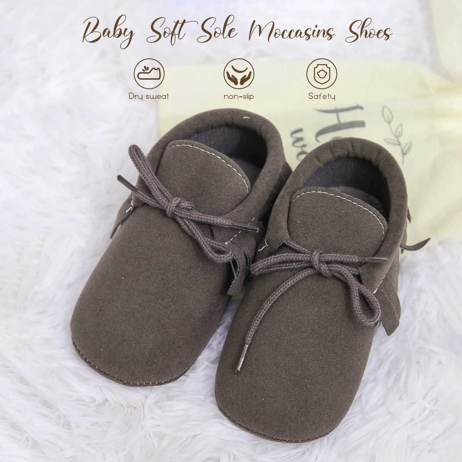 Lets Make 1pc Classic Baby Shoes PU Leather Boys Girls Baby Walking Shoes Pre-Walkers Anti-slip Infant Newborn Moccasins X250129