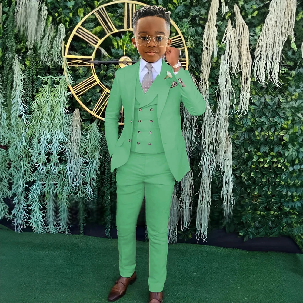 Boys Beige wedding suit dress tuxedo 3-piece suit suitable for 2-16 year old boys customized dinner ceremony tuxedo suit 250120