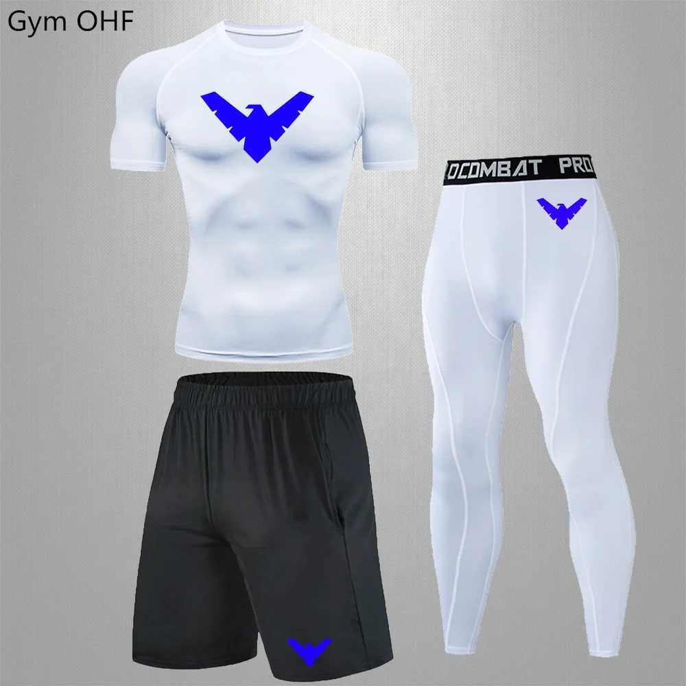 Nightwing Mens Compression Sportswear Suits Gym Tights Training Clothes Workout Jogging Running Set Rashguard Tracksuit For Men X250129
