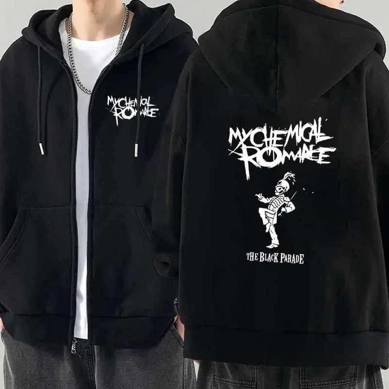 Men Fashion Hoodies Jacket Coats My Chemical Romance Mcr Dead Zipper Hoodie Top Loose Black Parade Punk Emo Zip Up SweatshirtXJ2500118