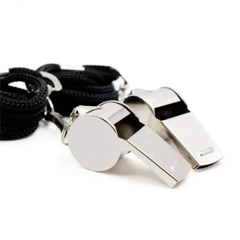 1PC Referee Whistles Metal Stainless Steel Sports Equipment With Lanyards Tools y250107
