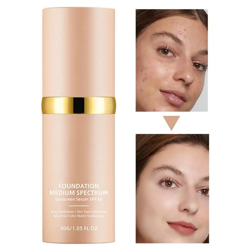 Color Changing Foundation Lightweight Skin Foundation Concealer Liquid Soft Matte Long Lasting Hydrating Makeup Base Waterproof 250122