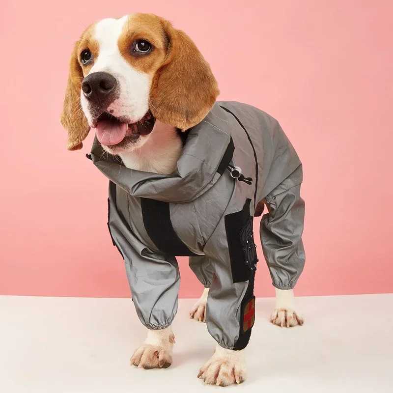 Outdoor Large Dog Raincoat Sunscreen Reflective Jacket Pet Raincoat Hoodie Waterproof Medium Large Dog Clothes Raincoat JumpsuitXJ250121