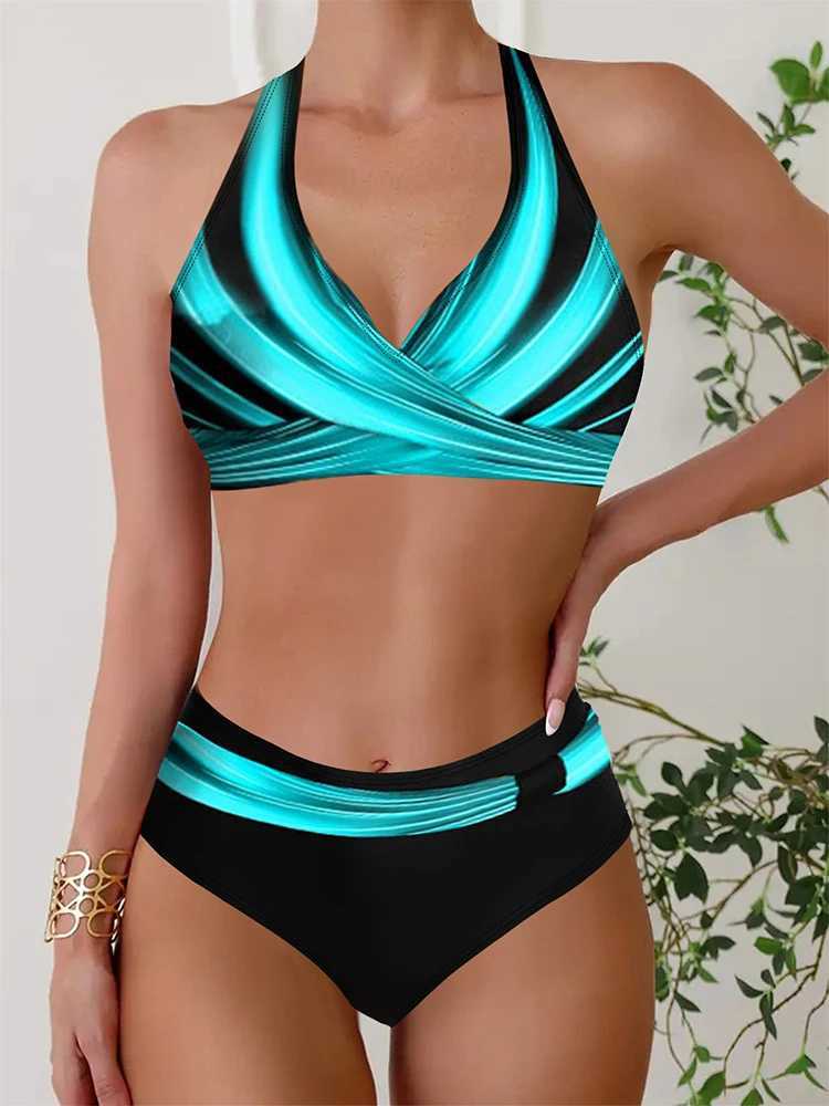 Push Up Bikinis Halter Swimsuit Women High Waist Swimwear Fe Bathing Swimming Swim Suit Bathers Beachwear LadiesXJ250120